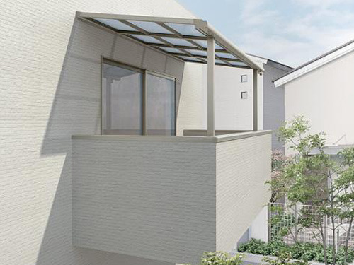 キロスタイルテラス R型屋根 1階用 1.5間×6尺 ロング柱仕様
