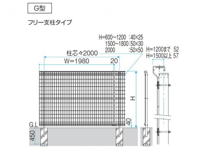 正規】三協アルミユメッシュG型メッシュ フェンスを値引35%工事販売