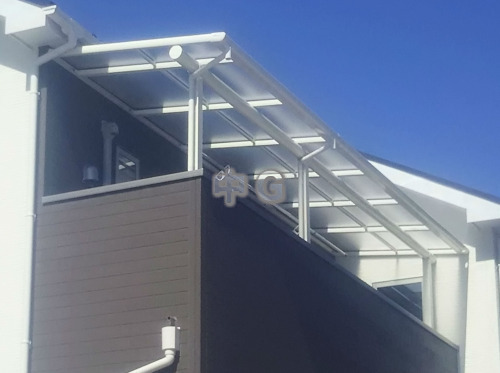 ベランダ屋根 フラットテラス屋根 2階用 F型 間口カット