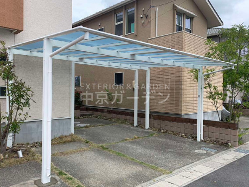施工例画像：愛知県 弥富市  三協スカイリード 奥行勾配 両側支持横2台