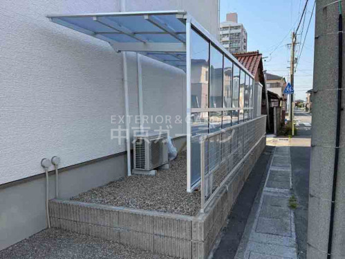 施工例写真 サイクルポートLIXILネスカFミニ サイドパネル2段